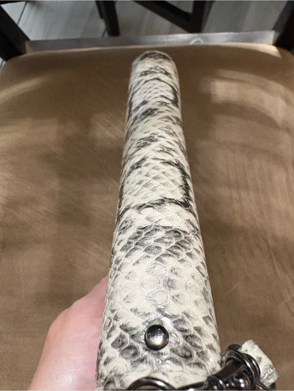 a new day Snake-Print Double Zip Wristlet Wallet in White and Gray - Picture 8 of 11